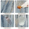 TTQYFNM Modern Aesthetic Stripe Round Tablecloth 60 Inch Gray Blue