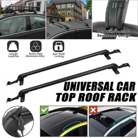 Universal Roof Rack Cross Bars, Set of 2 40" Aluminum Roof Rack Crossbars, Fit Roof Without Side Rail, 165 lbs Load Capacity, Adjustable Bare Roof Crossbars with Locks, for 4 or 5 Door Cars