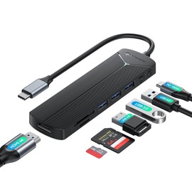 USB C Hub, Yottamaster 7-IN-1 USB Hub, Type-C PD, 100W, Rapid Charging, USB 3.0, 2 Port Expansion, 5Gbps Stable High Speed Transfer, 4K HDMI Hub, SD Micro SD/TF Card Reader, Compatible with Type-C