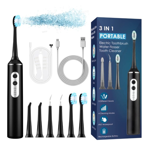 Simnoble Toothbrush with Water Flosser Combo, 3 in 1 Ultrasonic