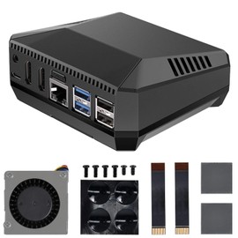Yahboom Argon ONE V3 M.2 Case Raspberry Pi 5 Case Aluminium Alloy Case, with Cooling Fan, for RPi5 NVME M.2 SSD PWM Cooler PCIE, with M.2 SSD Slot Magnetic Upper Vover
