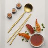 Studio Nova Gold 18/10 Stainless Steel Chopstick Spoon Set, 3-Piece,