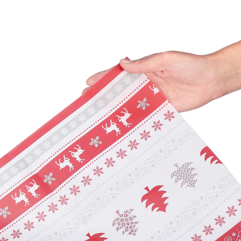 com-four® 4 x Tablecloths with Christmas Motif - Wipe Clean