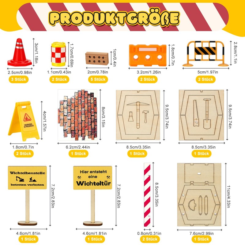 Gnome Construction Site Gnome Accessories Christmas Gnome Construction Site Set