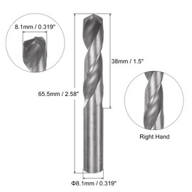 QUARKZMAN Solid Carbide Drill Bit 8.1mm (0.319") YG6X/C3 Micro Grain Carbide Twist Drill Bit with Straight Shank for Drilling Stainless Steel, Aluminum, Metal and Plastic