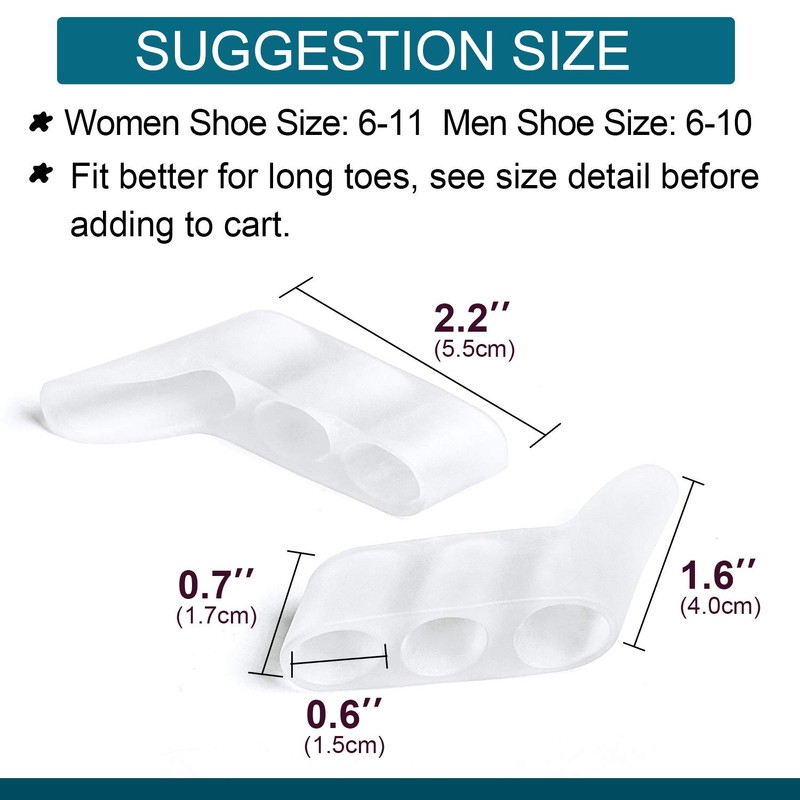 Povihome 10 Pack Pinky Toe Separator and Protectors, Triple Gel