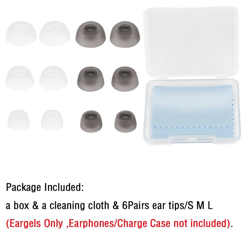 WKYMY 6 Pairs Earbud Replacement Tips Silicone Ear Tips Compatible
