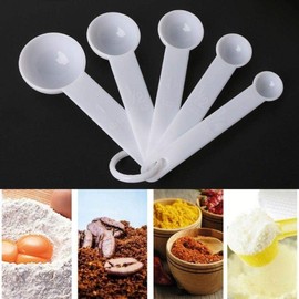 5 Pcs Purple Plastic Measuring Cup and Spoon Kitchen Tool for Cooking and Baking Measurement, Measuring Spoons, Kitchen Utensils and Gadgets