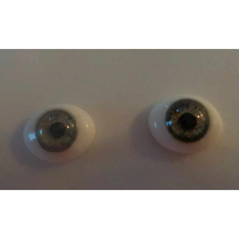 DOLL EYES - GLASS FLAT OVAL - 12MM - GREEN