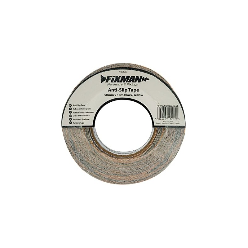 Fixman Anti-Slip Hazard Tape 50mm x 18m Black/Yellow (190583)