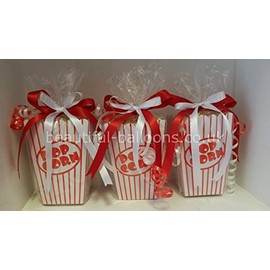 30 Popcorn Boxes With 30 Clear Cellophane Bags (with twist ties)