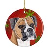 Caroline's Treasures SC9430-CO1 Boxer Red and Green Snowflakes Holiday Christmas