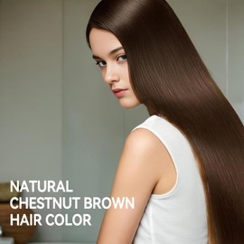LSKINBATH Natural Hair Dye Shampoo, 3-IN-1 Herbal Hair Color Shampoo, Instant Hair Dye for Men Women, 100% Hair Color Coverage for All Hair Types 16.9 Fl Oz 500ml (Chestnut brown)