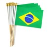QQSD Brazil Small Flag Brazilian Stick Mini Hand Held Flags