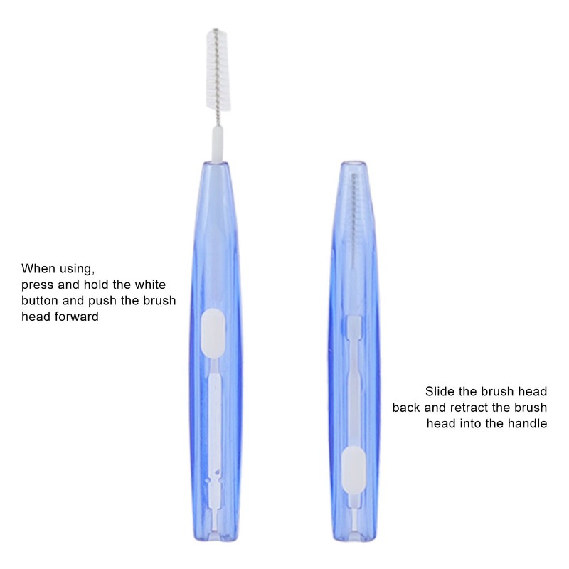 60Pcs Interdental Brush Practical Slim Braces Cleaner with PP Handle