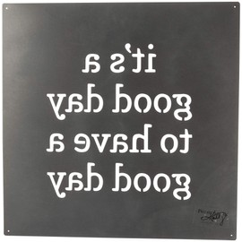 Primitives by Kathy Precision Cut Typeset Metal Wall Art, 16-Inches Square, Have a Good Day