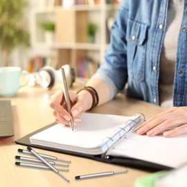 SWTYExt Pack of 30 Ballpoint Pen Refills Black Ballpoint Pen Refills Metal Ballpoint Refills G2 Format Ballpoint Pen Refills Large Capacity Refills for Ballpoint Pens 1.0 mm Line Width M Sizes