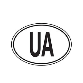 MAGNET Ua Ukraine Country Code Oval Ukrainian Euro Magnetic Vinyl Car Fridge Sticks to any Metal Surface 5"
