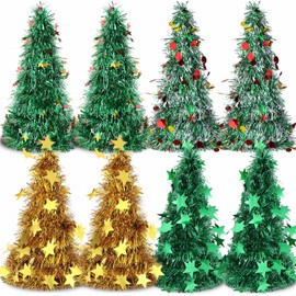 Small Christmas Tree 8 Pack Mini Artificial Christmas Trees Tabletop Stackable Tiny Xmas Tree for Home Table Decor