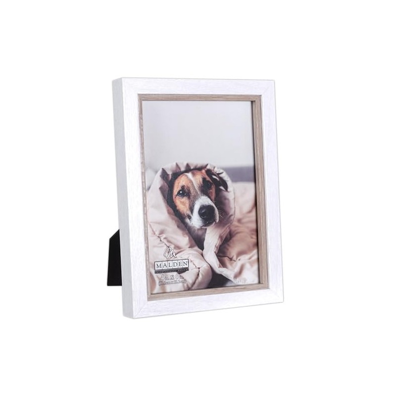 Malden International Designs 4 x 6 Two Tone White and