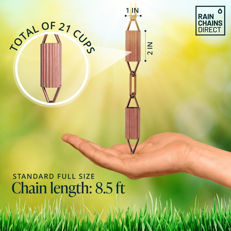 Rain Chains Direct - Manicotti Rain Chain - 8.5 FT