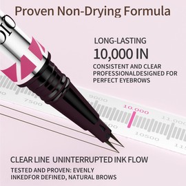 Microblading Eyebrow Pen - Dual-Ended 2-in-1 Eyebrow Pen with Brush, Waterproof Smudge-Proof Liquid Formula for Natural Full Brows