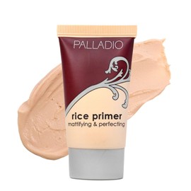Palladio Rice Primer, formulada con arroz natural, controla la grasa de la piel y fija el maquillaje, liviana con un acabado mate suave, reduce el brillo facial, para todo tipo de piel