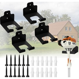 Aoutou 4PCS Garage Organizer Trimmer Rack, Wall Mounted Tool Hanger for Grass Trimmer, Hedge Trimmer, Weed Whackers & Garden Tools – Heavy Duty, Space-Saving, Anti-Rust Storage Rack for Garage & Home