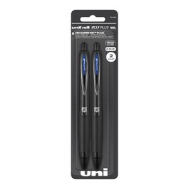 uniball 207 PLUS+ Retractable Gel Pen, Medium Point (0.7mm), Blue, 2 Pack