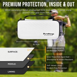 DURARANGE Golf Glove Holder Case with Glove Shaper - Portable Golf Accessories Organizer for Men & Women - Large Capacity for Balls, Tees, Markers - Ideal Gift - White