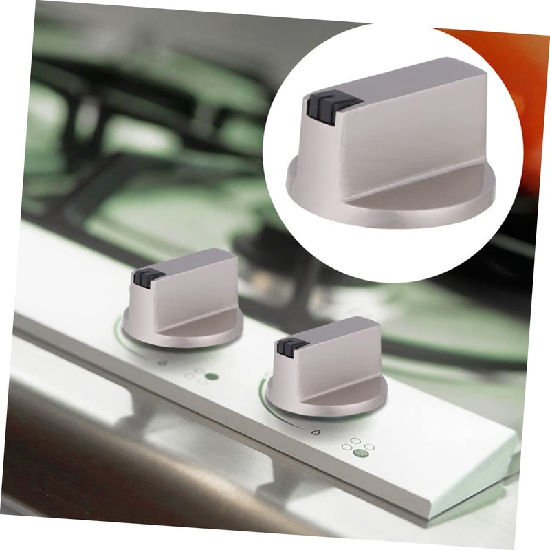 Tofficu 4Pcs Gas Stove Knobs Replacement Metal Switch Control Knobs