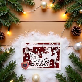 Christmas Deer Cutting Dies for Card Making，Christmas Deer Cutting Dies Cut Stencils for DIY Scrapbooking Photo Album Decorative Embossing Paper Dies for Card Making Templated Die-Cutting