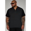 FASHION NOVA Bogey Short Sleeve Polo - Black - Size: