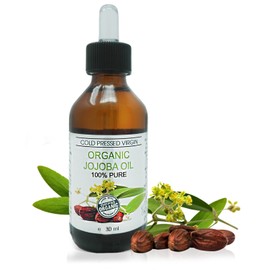Jojoba Oil Jojoba Organic, Cold Pressed, 30ml Glasflasche with Dropper