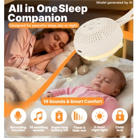 Hmusic Portable White Noise Machine, Sleep Machine with Voice Recording