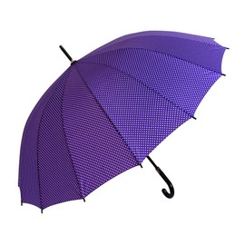 KARRY XL Umbrella Quick Drying Optimum Resistance to Wind and Rain Pongee 190 T Purple White Dots 120 cm, purple