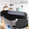 Black Corner Shower Caddy Aluminium Alloy for Bathroom Toilet Kitchen