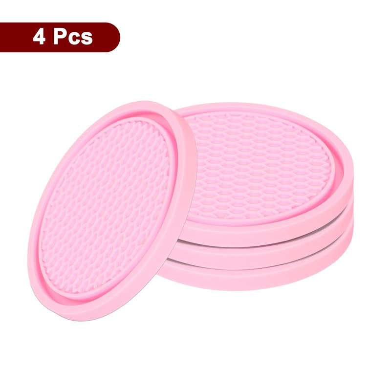 sourcing map 4pcs Car Cup Coasters Universal PVC Car Cup
