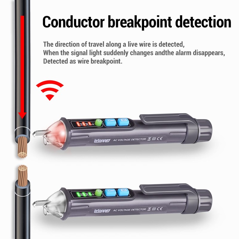 LETONNEY Voltage Tester, Non Contact AC Voltage Tester Pen, Wire