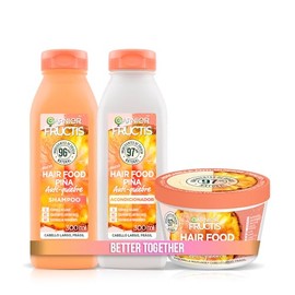 Garnier Fructis Hair Food Piña Kit Anti-quiebre: Shampoo 300ml, Acondicionador 300ml, Mascarilla 350ml