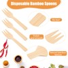 Worldity 200 Pcs 3.5” Small Bamboo Forks, Mini Forks for