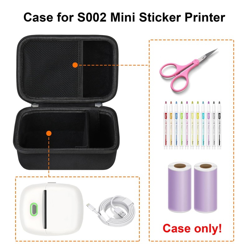 RAIALL Case for ORGSTA S002 Sticker Printer, Travel Bag for