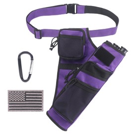 XTACER 3 Tube Hip Quiver Hunting Training Camo Archery Arrow Quiver Holder Bow Belt Waist hanged Target Quiver (Purple -3 Tube)