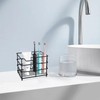 YOLCAR Toothbrush Holder for Bathrooms, 4 Slots Black Stainless Steel