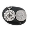 Silver Compass Necklace, Engraved into a Hammered Silver Coin, with