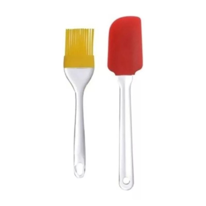 product Set Espatula Miserable Y Brocha Silicon Reposteria Cocina Color