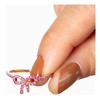 NORLSO Pink Bow Ring for Women Rhinestone Bow Rings Cubic