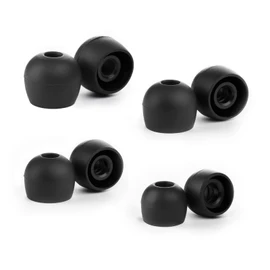 Radius Deep Mount Ear Tips HP-DME00K High Fit, Extra Bass Enhancement, High Sound Isolation, Ear Tips, Earbud Tips (Black/All Sizes, 1 Set of Each)