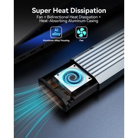 Yottamaster 40Gbps M.2 NVMe SSD Enclosure with Cooling Fan, Tool-Free Aluminum NVMe Enclosure, Support 4TB M.2 NVMe 2230/2242/2260/2280(M Key), Compatible with Thunderbolt 4/3/USB4/3.2