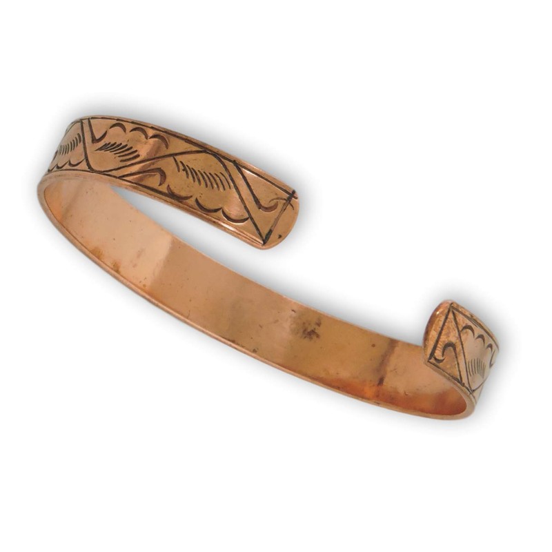 Tibetan Hand Crafted Copper Bracelet From Nepal (Style 5)